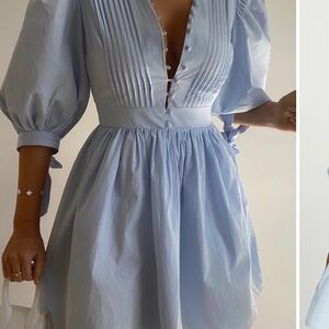 Showpo Light Blue Long Sleeve Dress